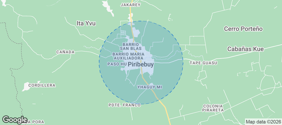 Piribebuy Airbnb map
